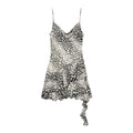 Women's asymmetric printed suspender dress