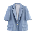 Women's 2025 new fashion short sleeved Button-up suit jacket+Pants suit