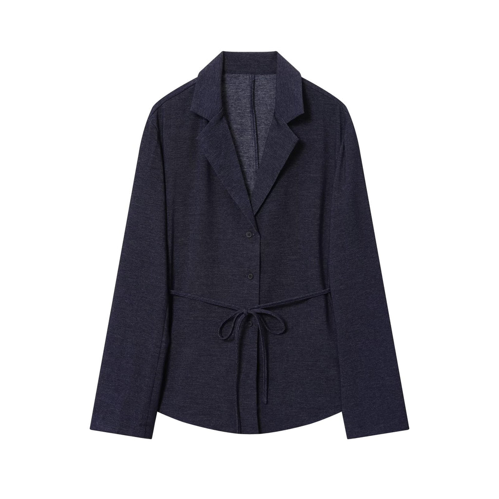 Women's new fashion with Belt casual single breasted shirt style suit jacket