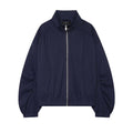 Women's pleated sleeve loose oversized pilot jacket