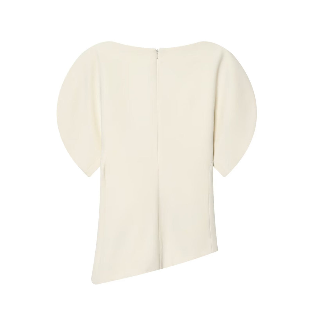 Women's Bubble Sleeve Asymmetric Top