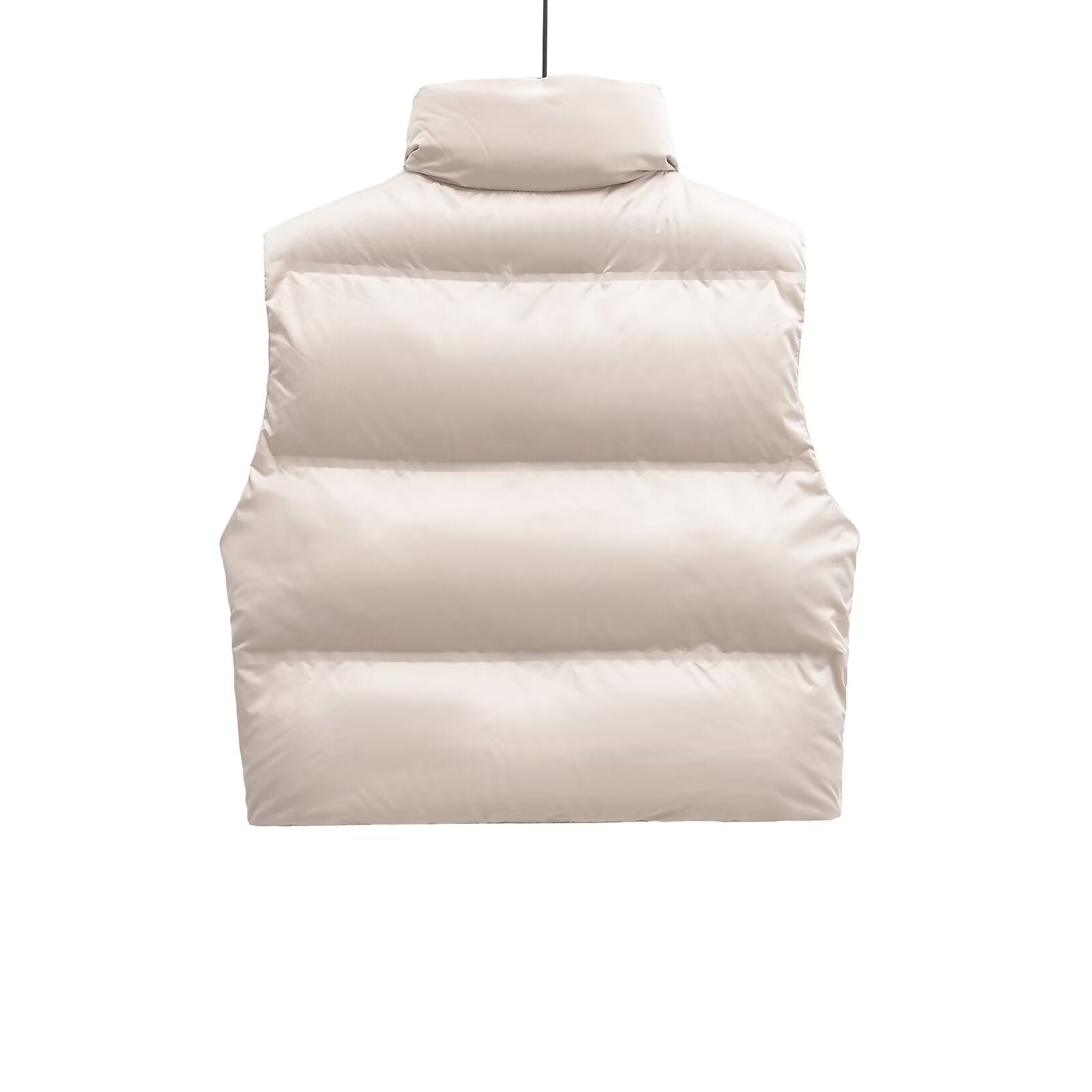 Women's short standing collar sleeveless cotton vest