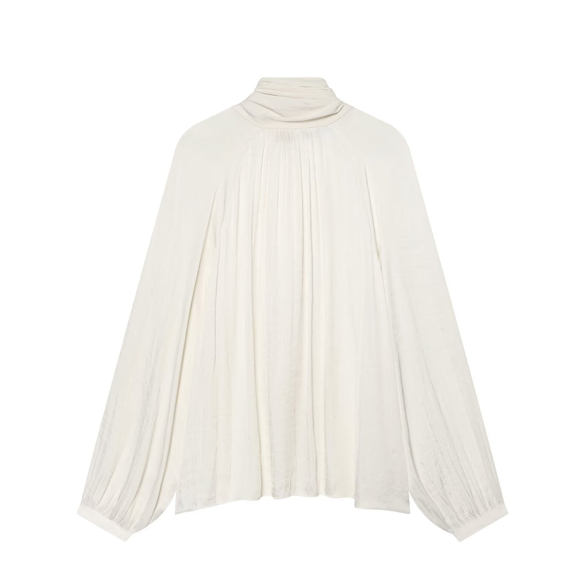 Women's bow decoration casual draped shirt