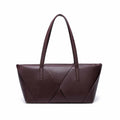 Women's new stitching contrast shoulder bag large commuter handbag