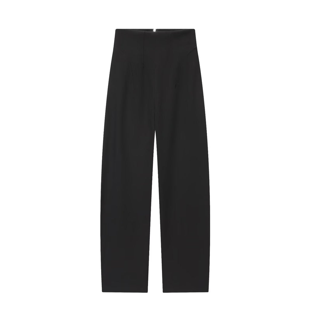 Women's comfortable loose high waisted zipper pants