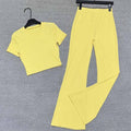 Women's new high-elastic micro-pull hip fitness yoga two-piece set