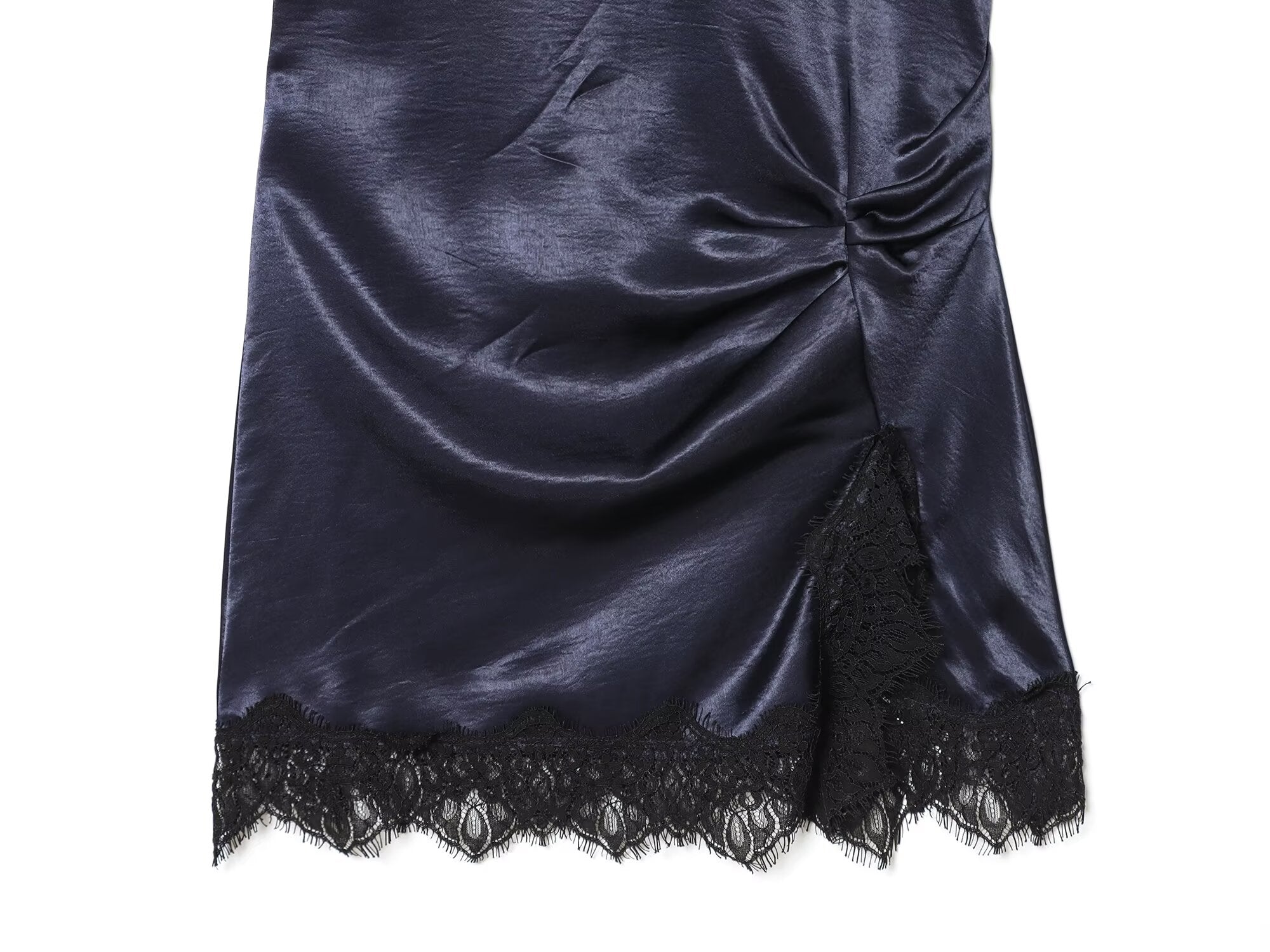 Women's satin textured sleeveless lace dress