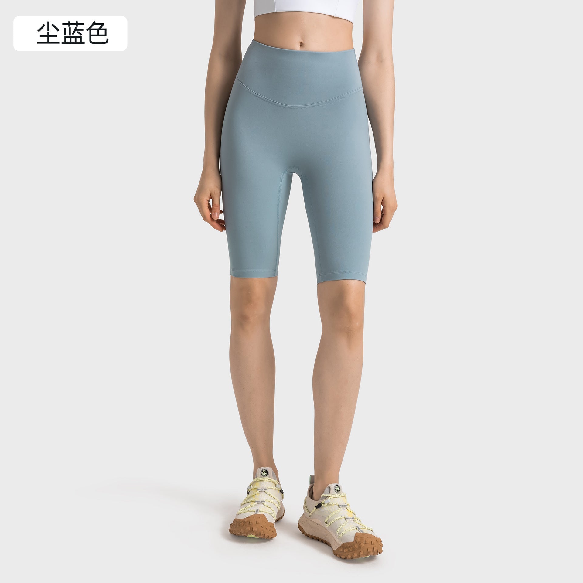 Women's new fashion, no embarrassing line, anti-curling, high waist, abdomen and hip lifting yoga pants, elastic sports pants.
