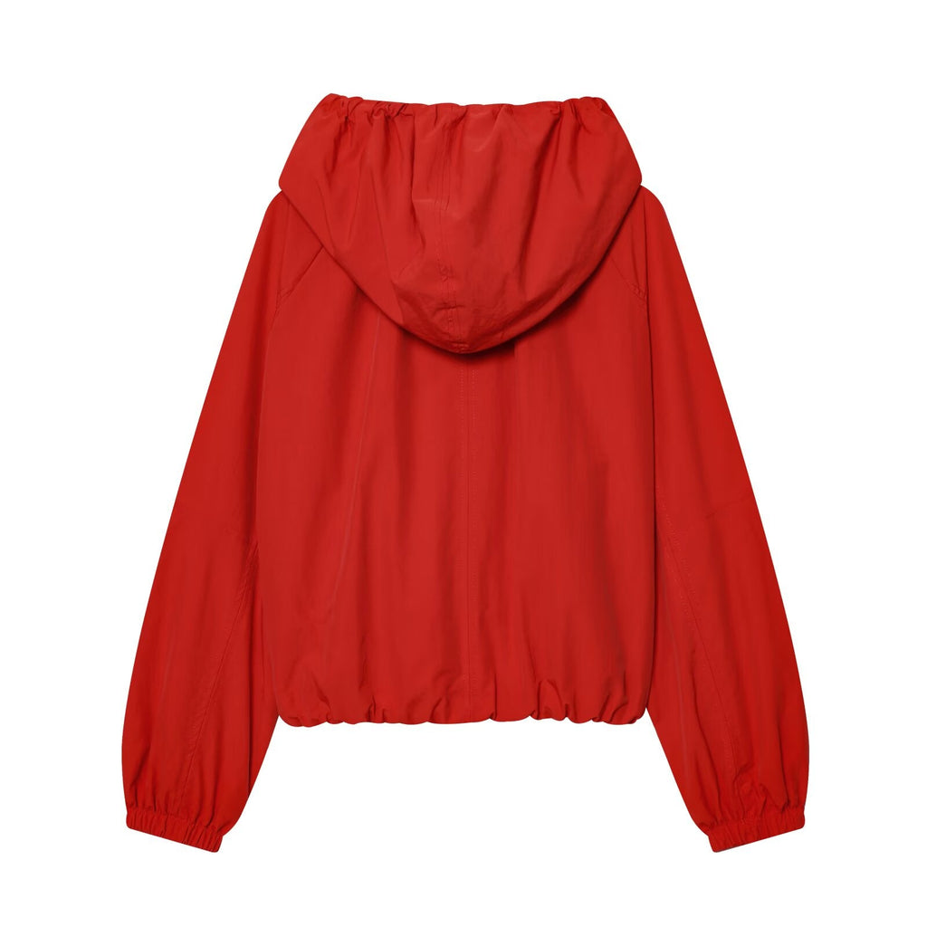 2026 Women's bow decoration nylon hooded Coat