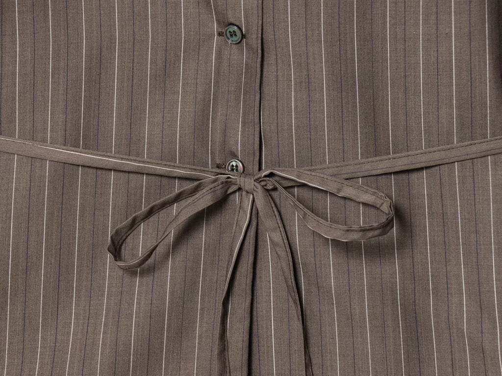 Women's New Fashion With Belt Loose Shoulder Pads Striped Suit Coat+Pants Suit