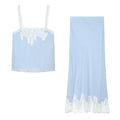 suit Women's 2 pieces lace lingerie style short top+Skirts