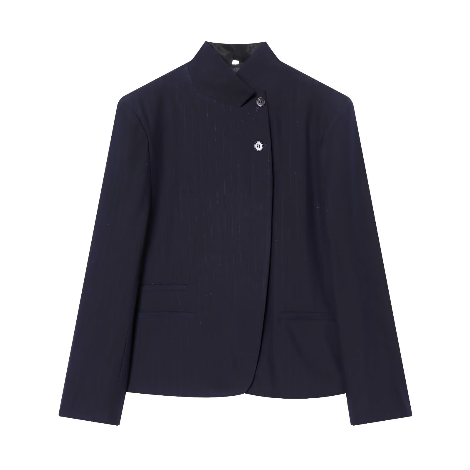 Women's high neck slim striped Blazer Coat+Pants