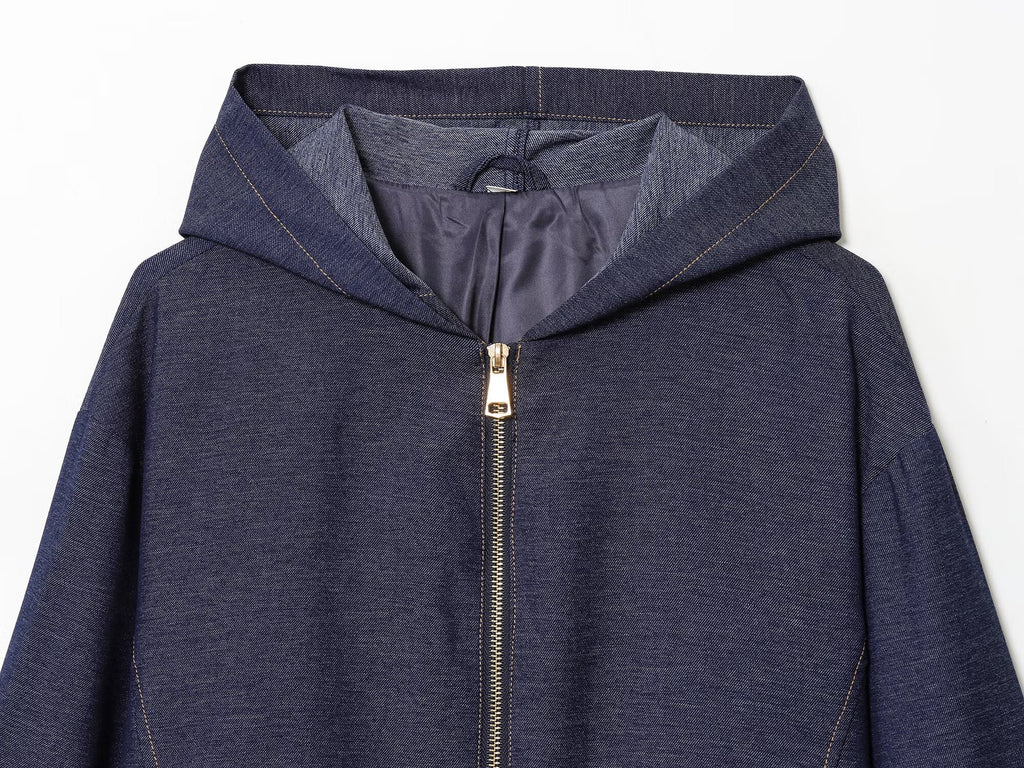 Women's new fashion casual hooded flying jacket Coat + Pants suit