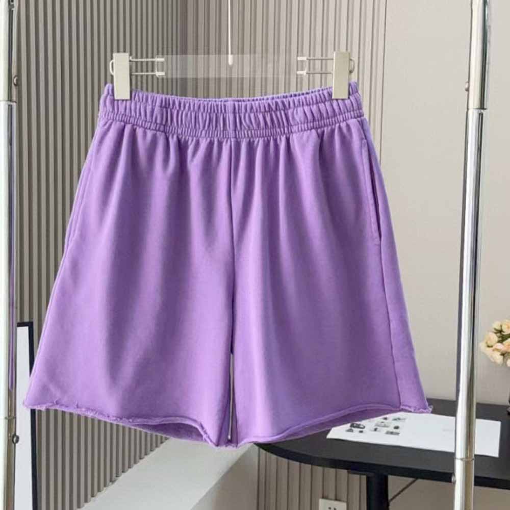 Women's new hem and burr casual washed cotton cropped shorts