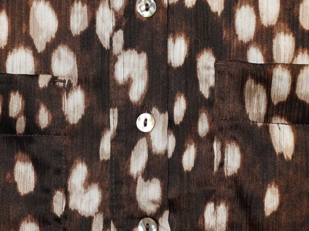 Women's long sleeved spotted print shirt style dress