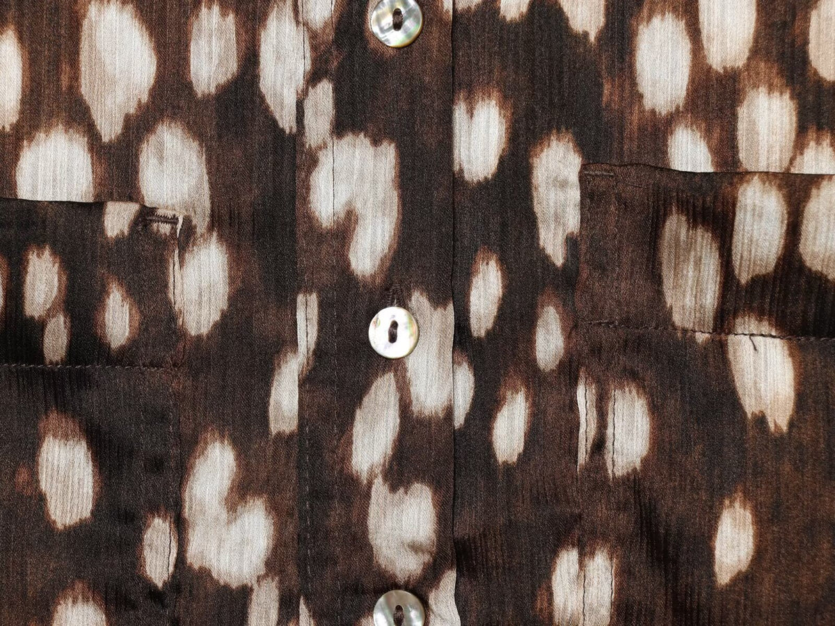 Women's long sleeved spotted print shirt style dress