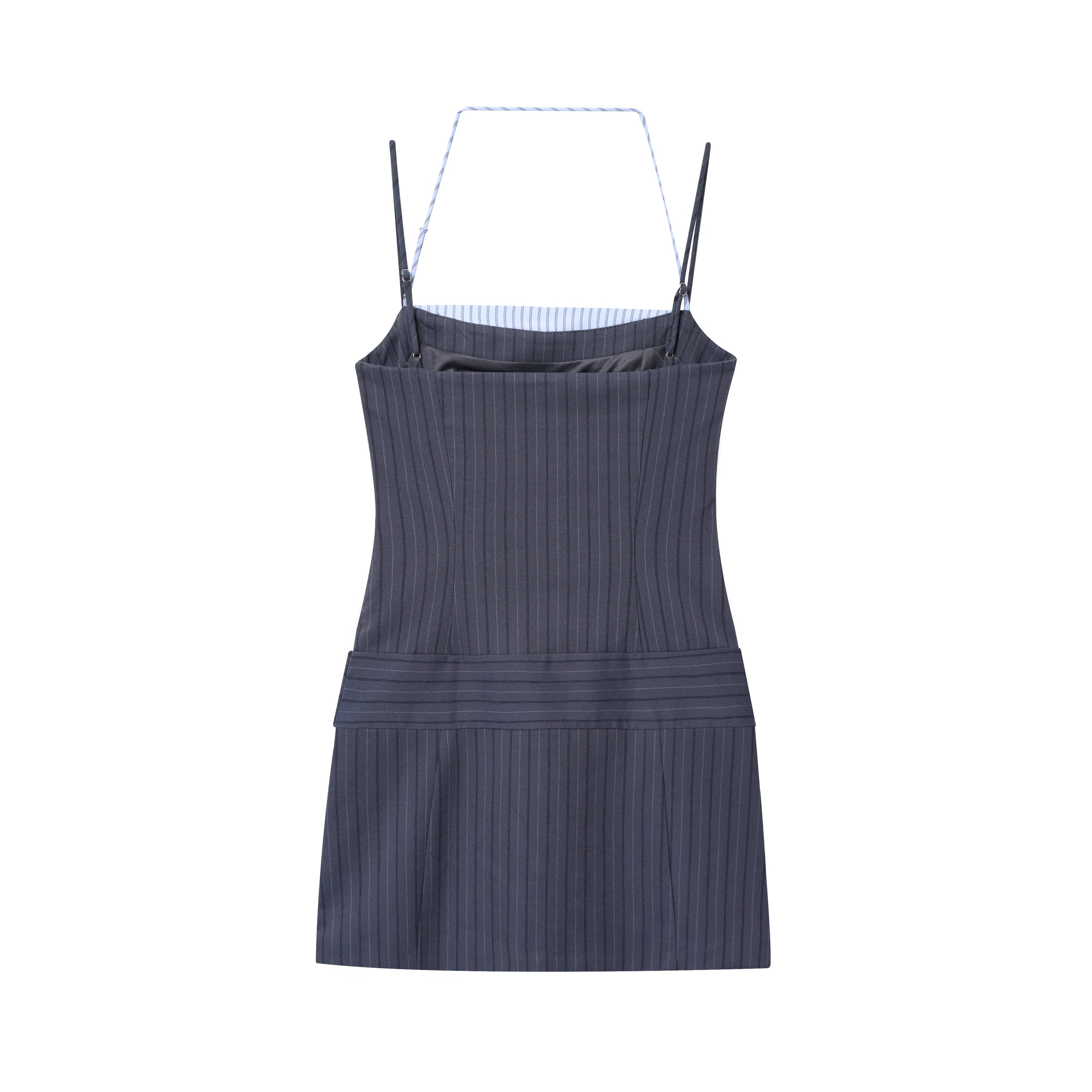 Women's new fashion contrasting striped patchwork mini dress