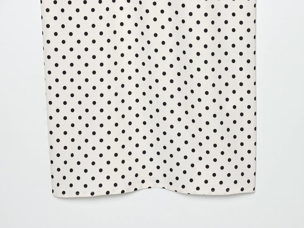 Women's tight corset style polka dot MIDI dress