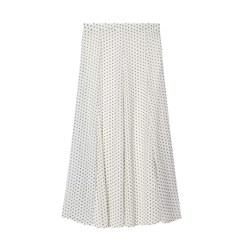 suit Women's 2 pieces bow decoration polka dot shirt+Skirts
