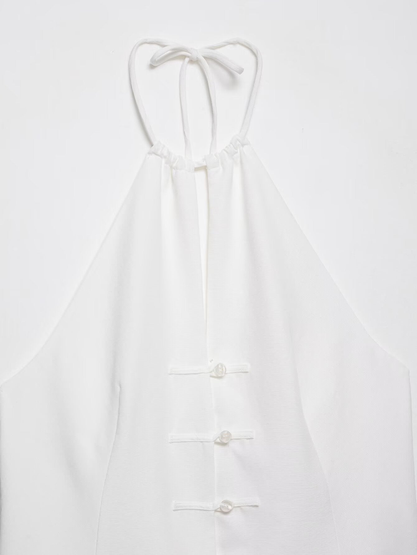 suit Women's 2 pieces buckle decoration hanging neck top+shorts