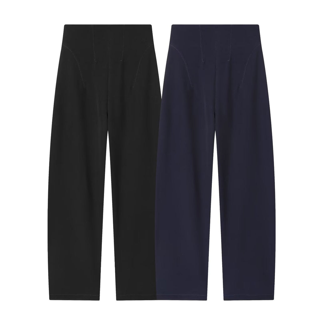Women's comfortable loose high waisted zipper pants