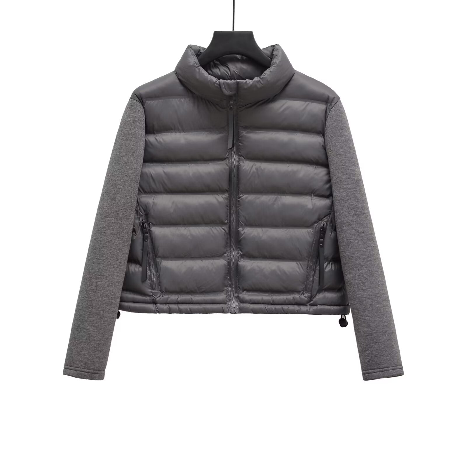 Women's short standing collar spliced cotton jacket Coat