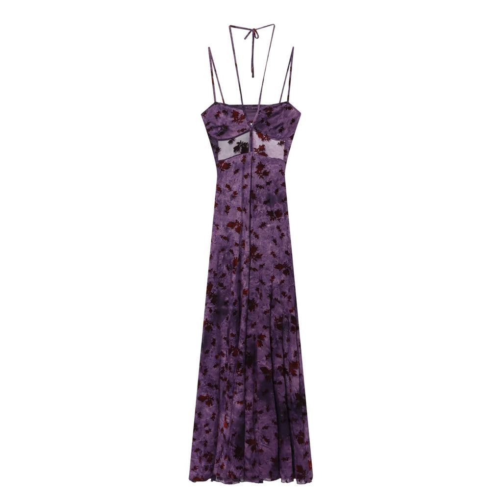 Women's sexy Plucked tulle MIDI dress