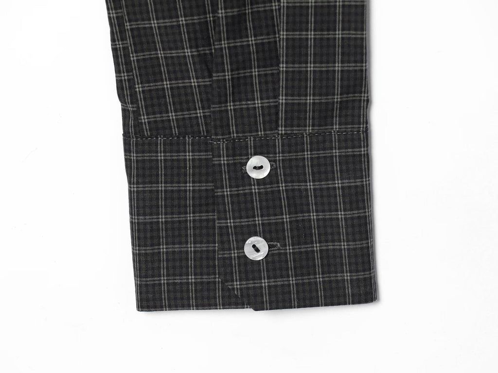 Women's pleated decorative slim plaid top
