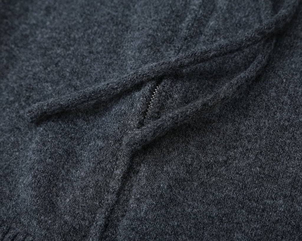 Women's soft-textured hooded knit sweatshirt