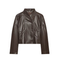 Women's back pleated leather effect jacket Coat