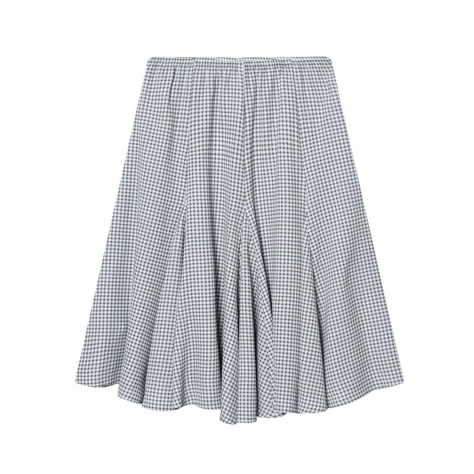 suit Women's 2 pieces pleated poplin plaid shirt+Skirts