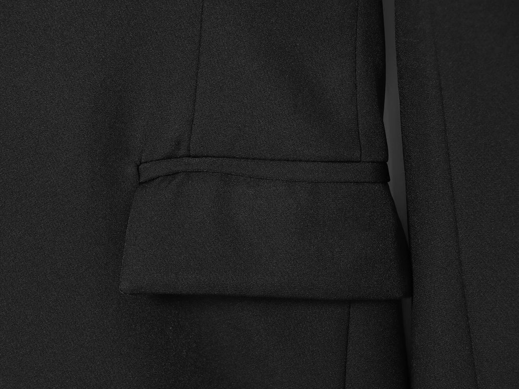 Women's 2025 new fashion black slim buckle suit jacket