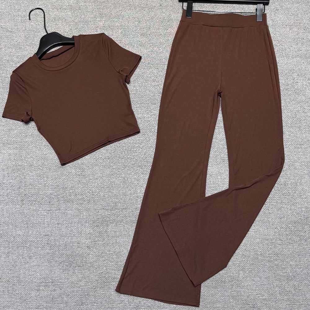 Women's new high-elastic micro-pull hip fitness yoga two-piece set