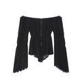 Women's lace patchwork off shoulder top