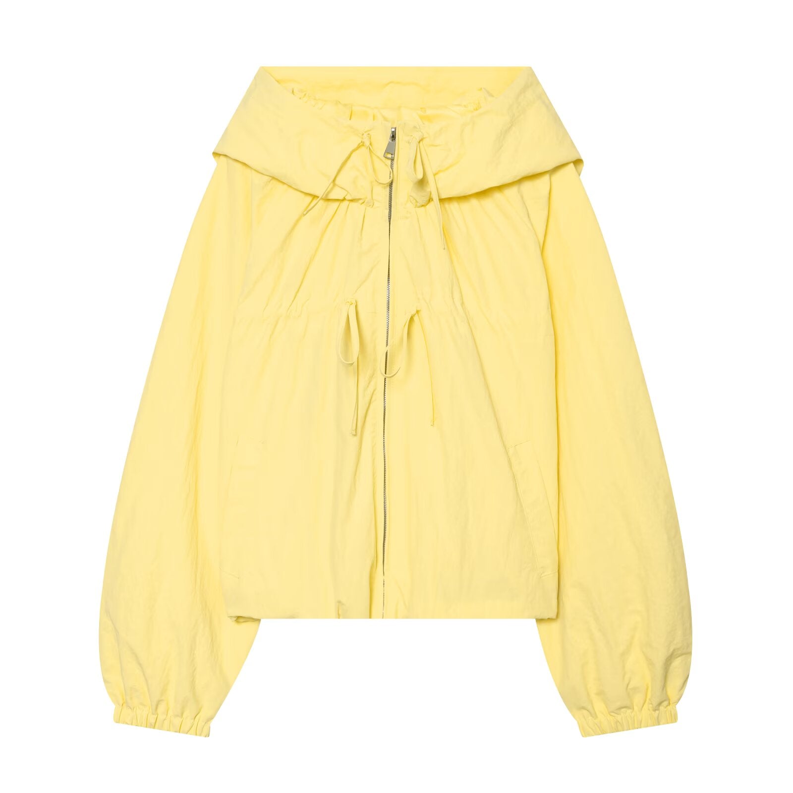 2026 Women's bow decoration nylon hooded Coat