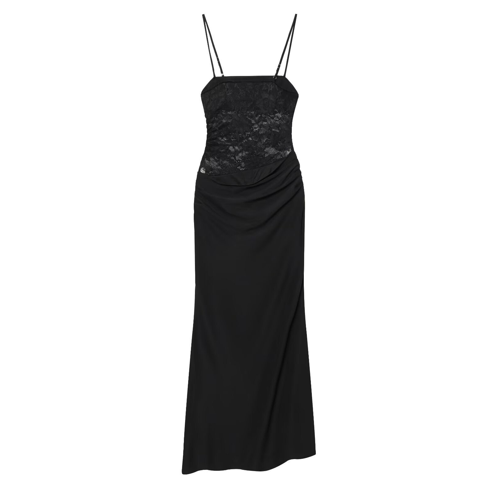 Women's lace patchwork slim suspender dress