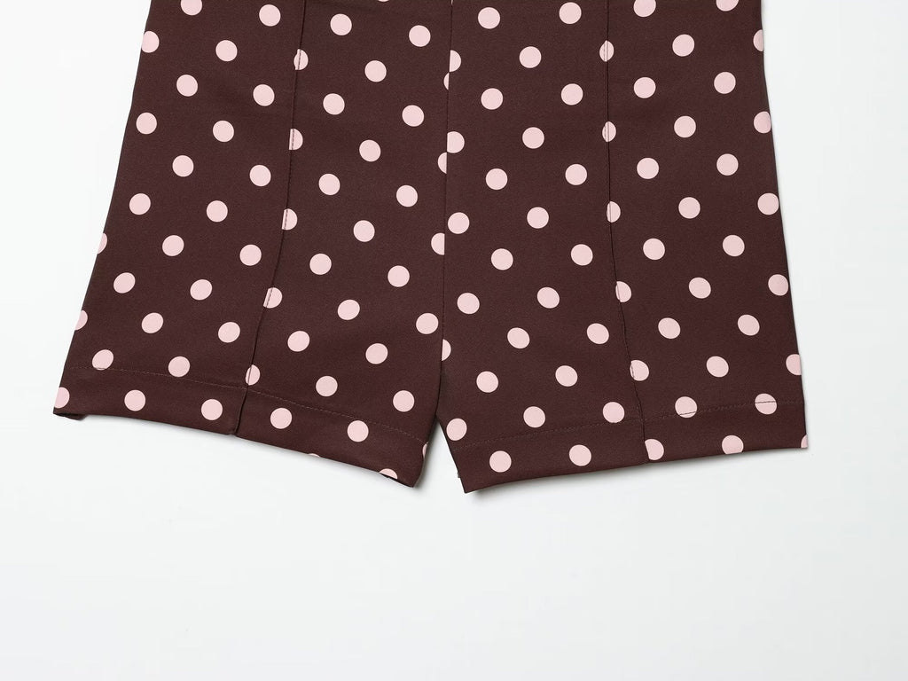 Women's high waisted casual polka dot shorts