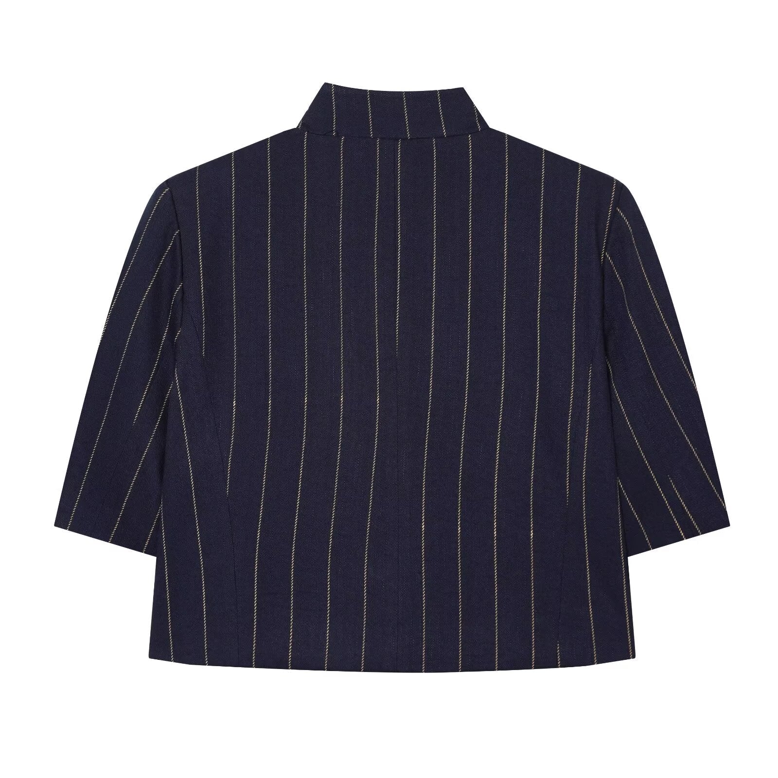 suit Women's 2 pieces linen blend striped jacket+Pants