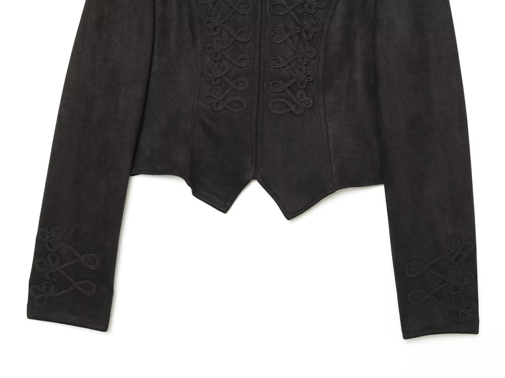 Women's suede textured rope knot buckle Coat