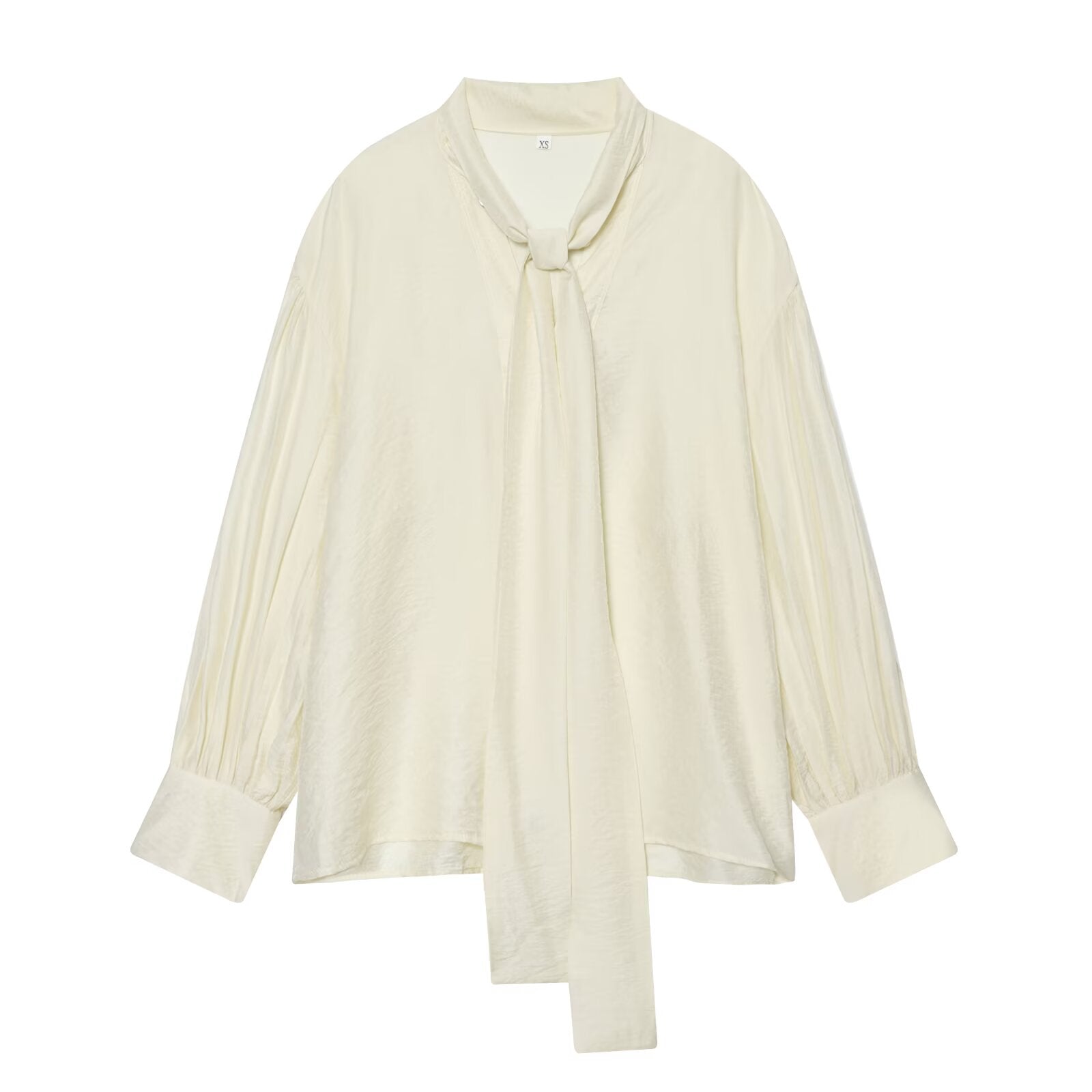 Women's scarf decoration casual satin textured shirt
