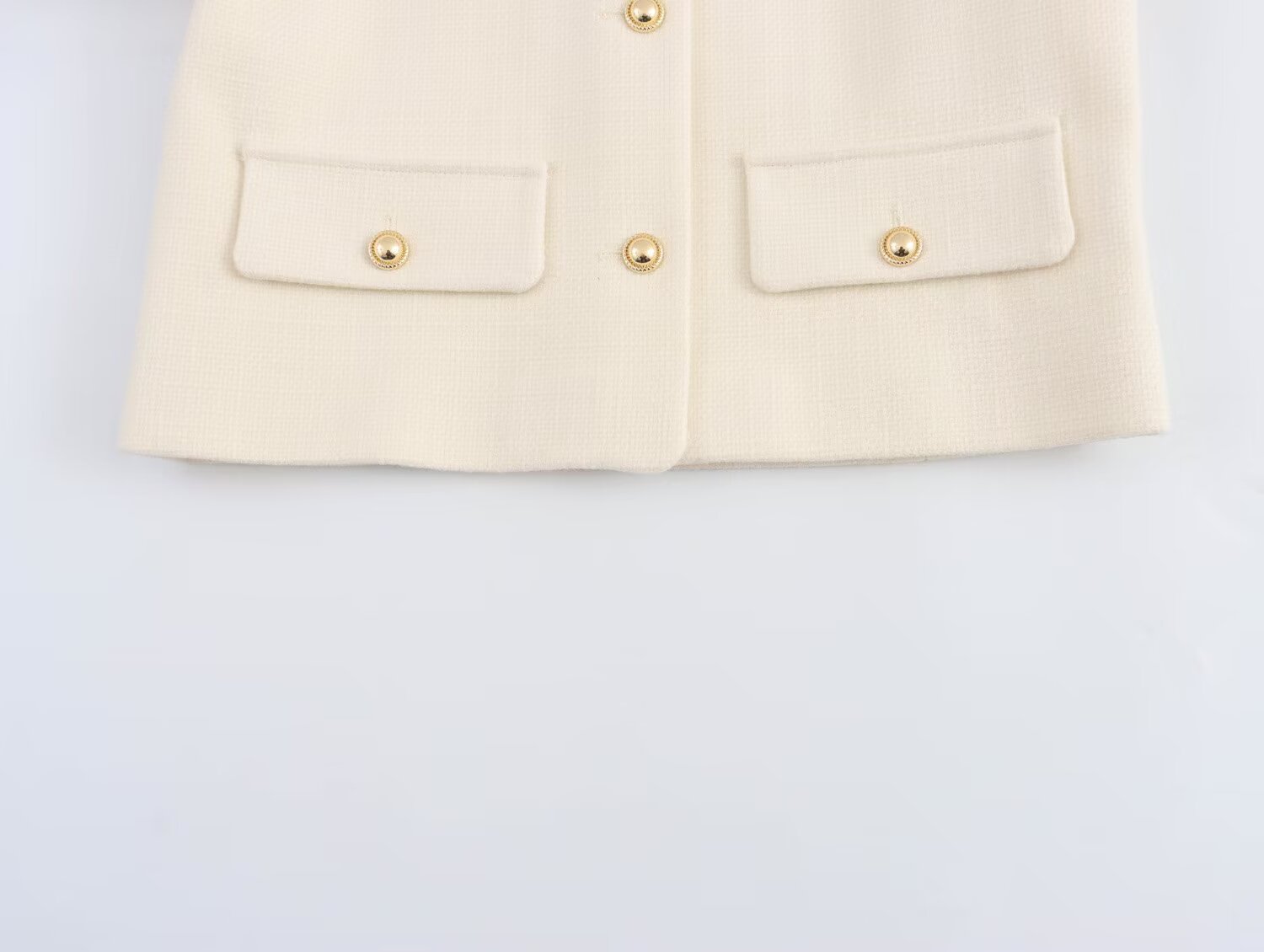 Women's new flip cover decoration short O Neck Blazer Coat