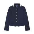 Women's contrasting collar buttoned Blazer Coat