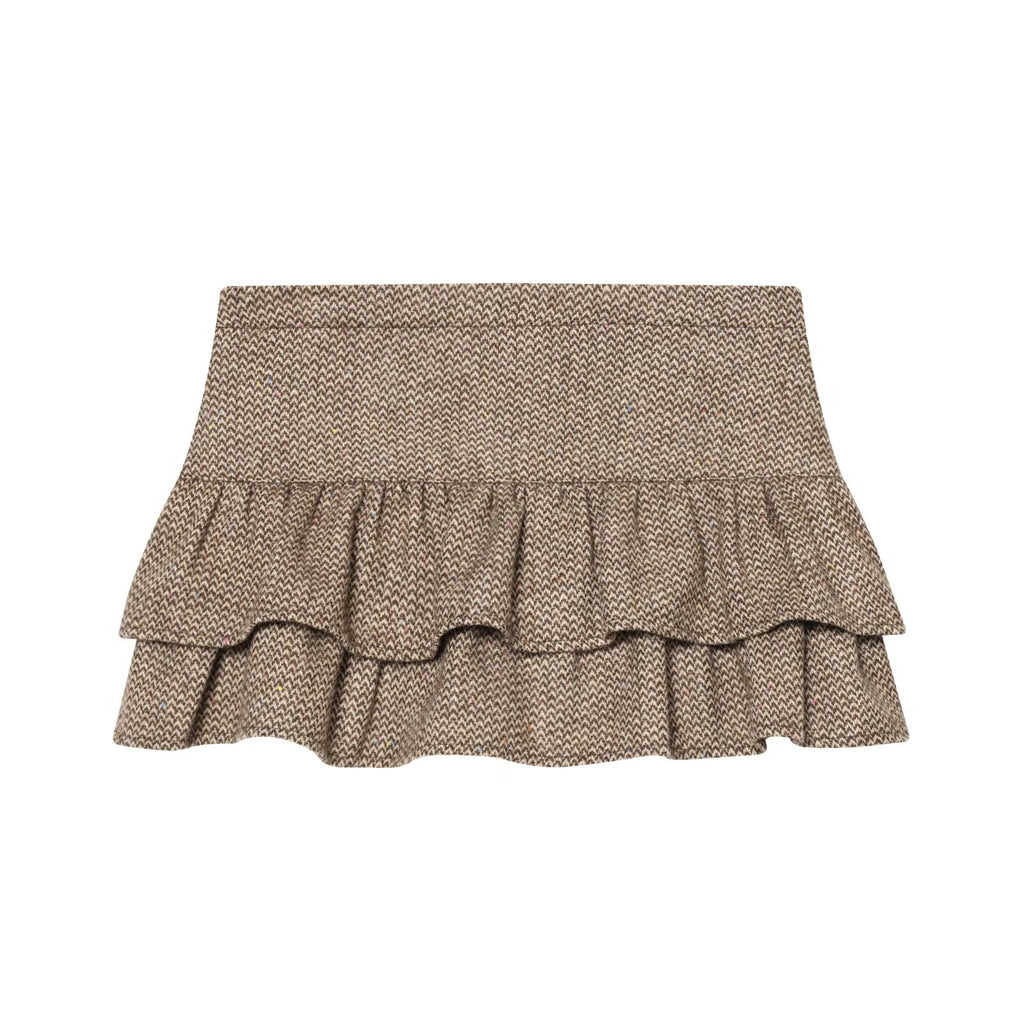 suit Women's 2 pieces standing collar herringbone diagonal jacket Coat +Skirts