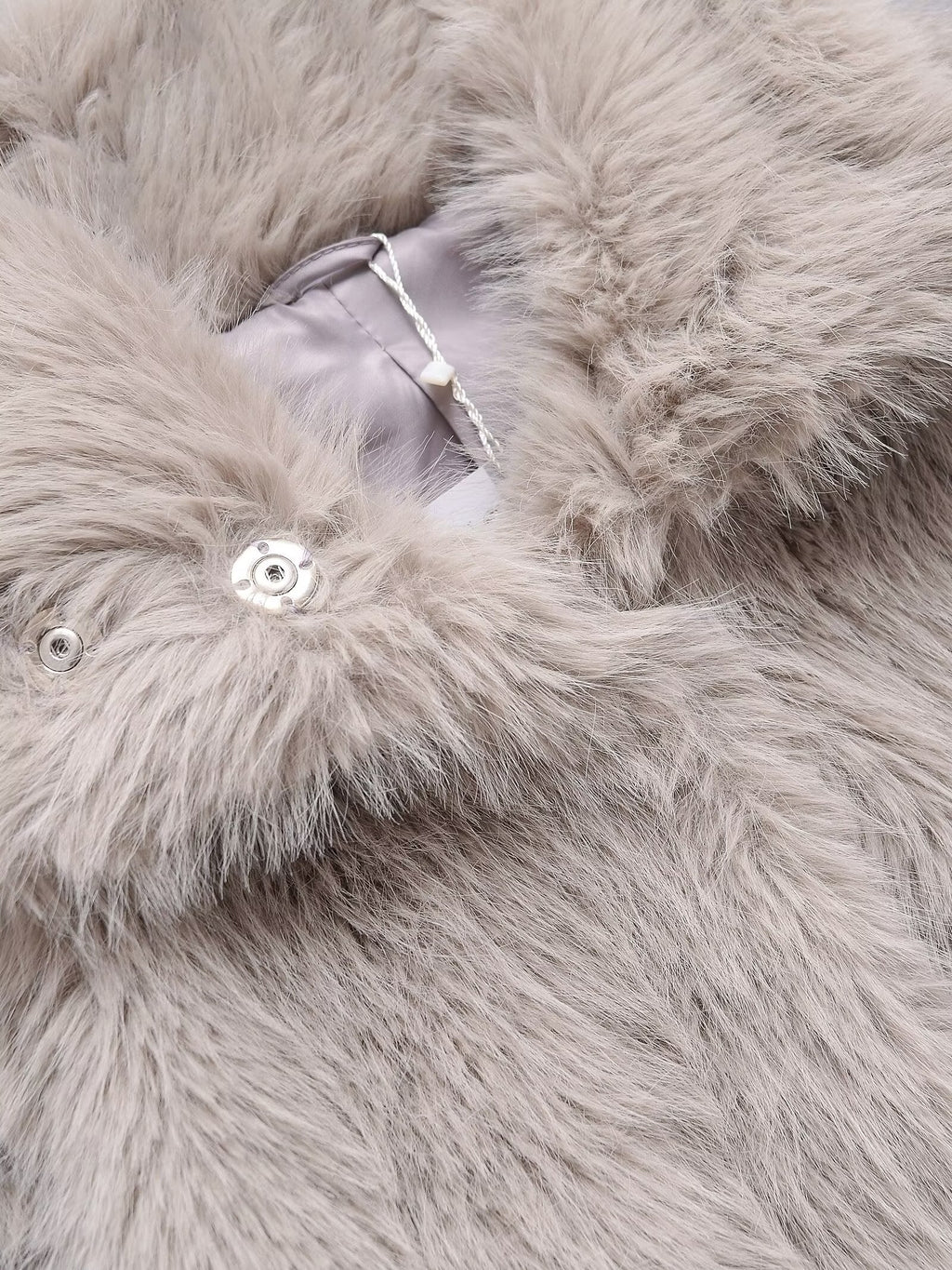 Women's faux fur effect short stand collar Coat