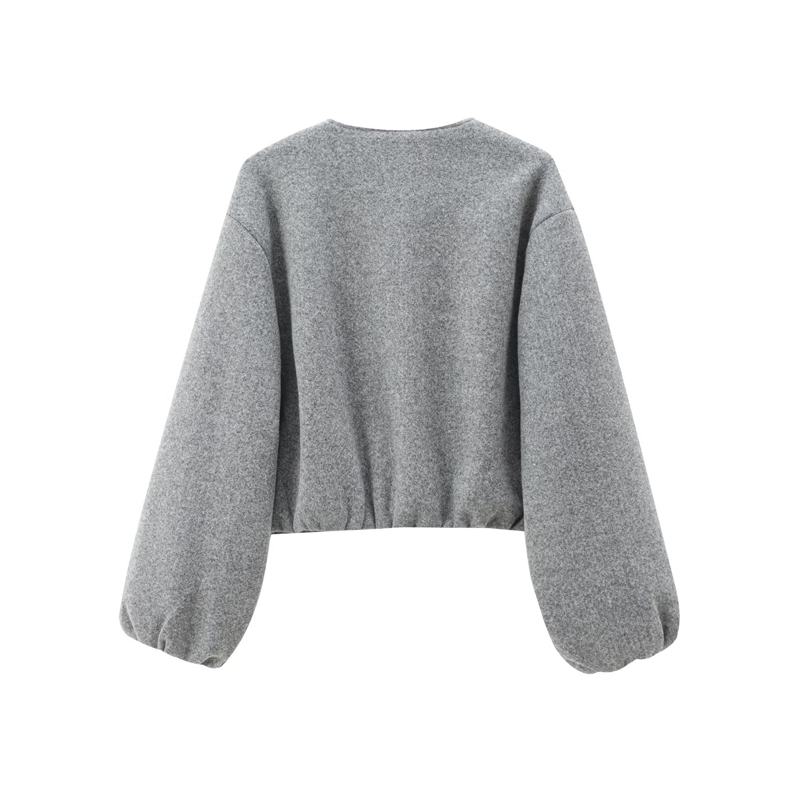 Women's soft textured O Neck pilot jacket Coat