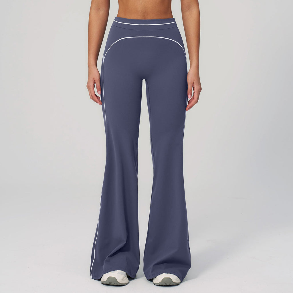 Women's new sanding wide-leg pants high waist contrast yoga pants