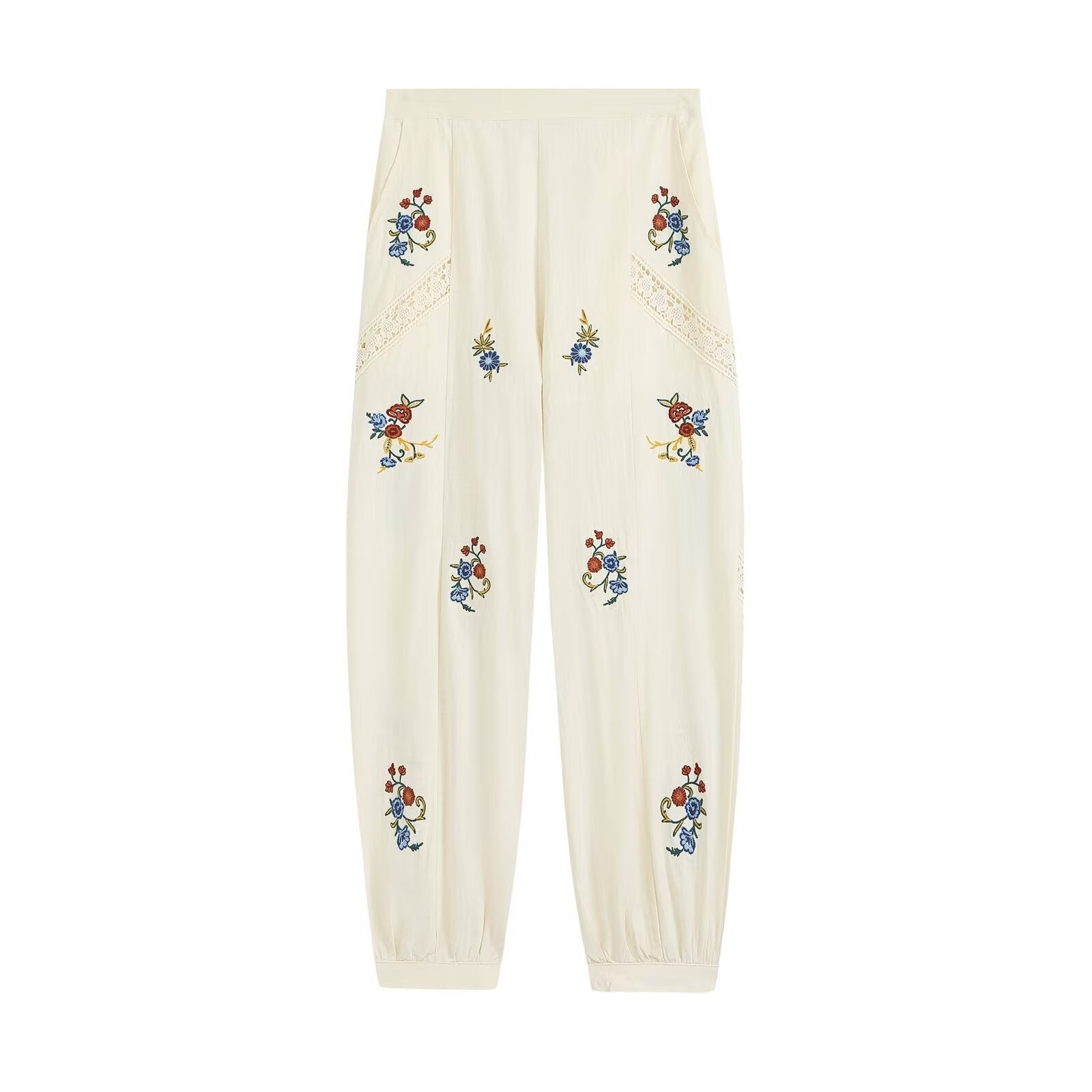 suit Women's 2 pieces embroidered vest style top+lantern pants