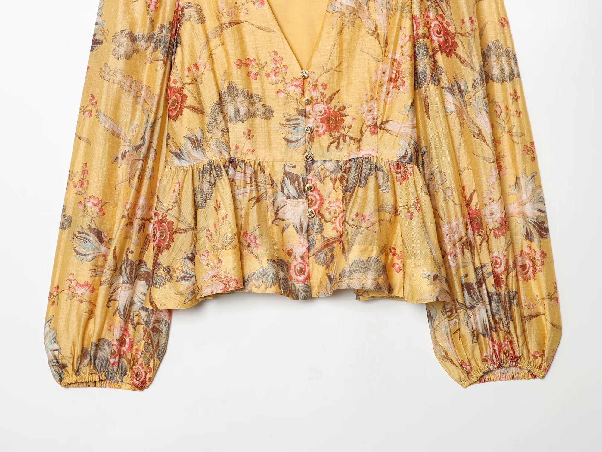 Women's skirt style hem printed top