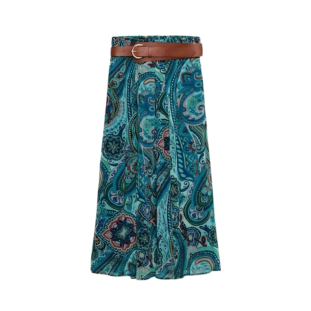 suit Women's 2 pieces bow decoration printed top+Skirts