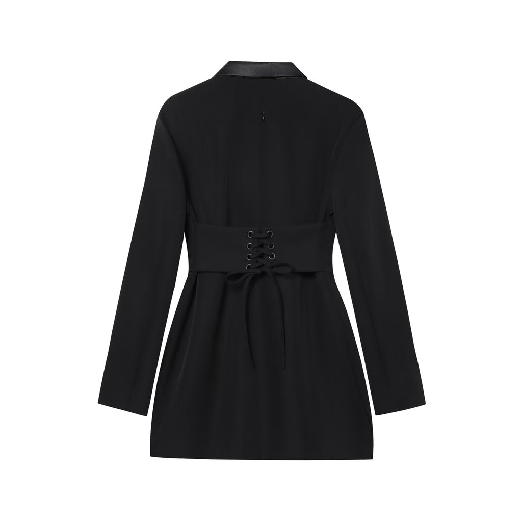 Women's patchwork lapel Blazer Coat style mini skirt
